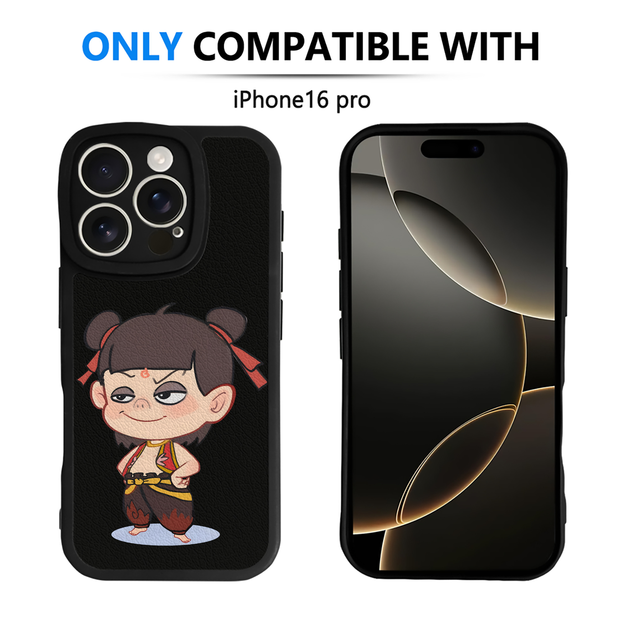 （画像用） Ne Zha 2 ナタ 魔童の大暴れ 【iPhone 16シリーズ対応】シリコンスマホケース（レザー調） 材質：シリコン